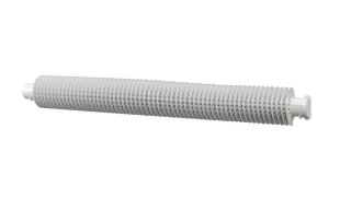 ISAN Spiral RA1 Elektro žebrový radiátor Ø76×156 mm, délka 2000 mm, 800 W, Sněhově bílá RAL 9016, uchycení horizontální-na zeď (Z-10762000EK01)